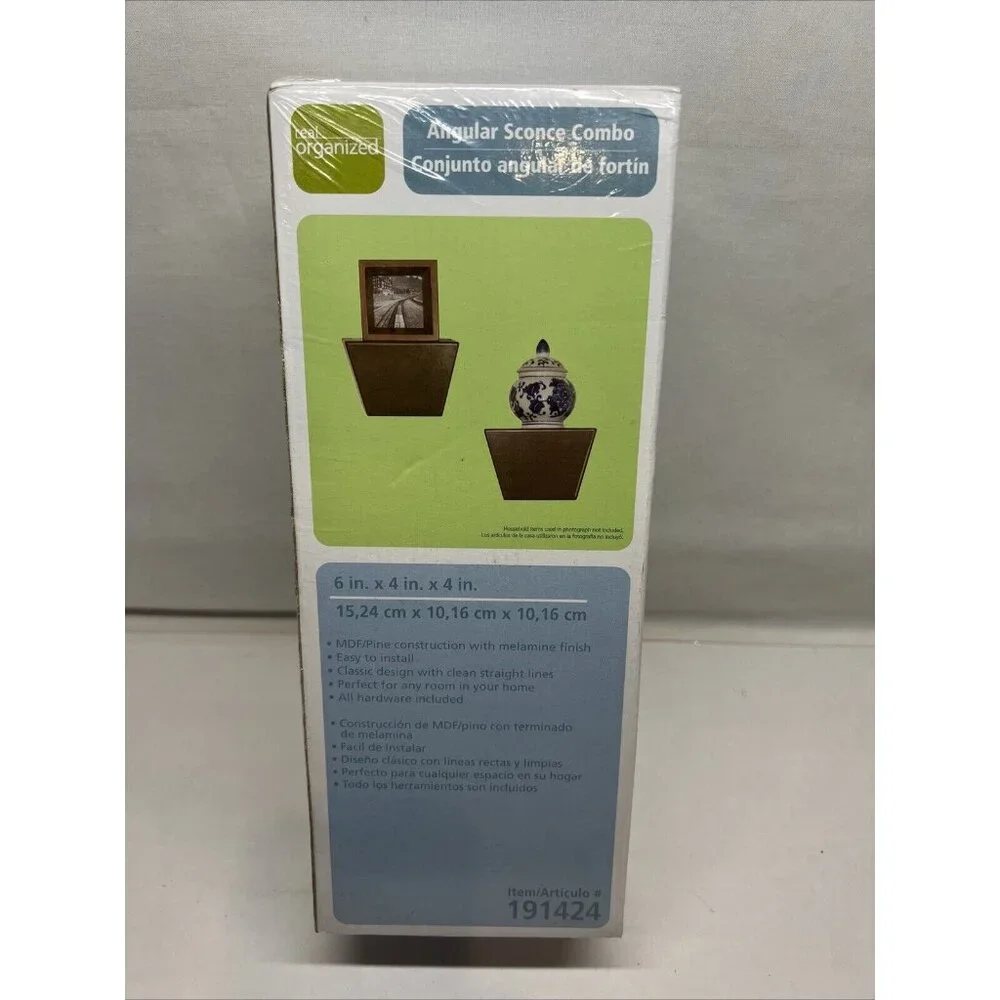 Real Organized Angular Sconce Combo Self, Item #191424 6”X4”X4” Brown Finish